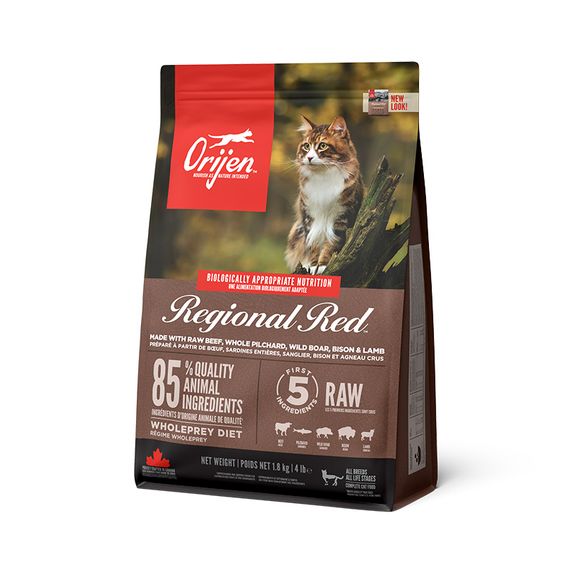 Корм Orijen Regional Red Cat сухий з шістьма видами м'яса для котів будь-якого віку 1.8 кг