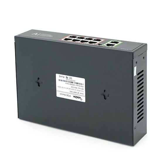 POE коммутатор Merlion 8 POE 10/100 + 2 RJ45 10/100/1000 + встроенный блок питания 52V 2.3A | Зображення 1