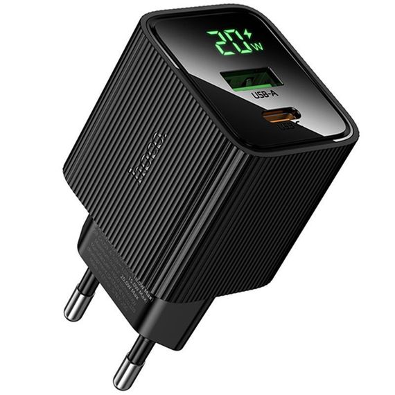СЗУ Hoco CS83A Excellent with digital display PD20W+QC3.0 (1USB-A/1C) Black