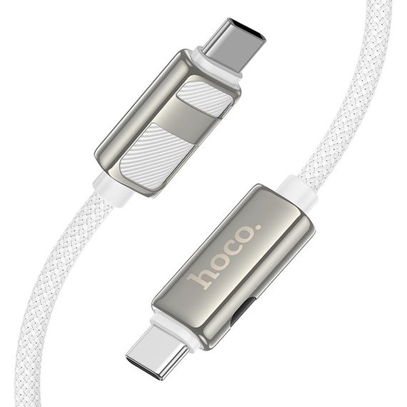Дата кабель Hoco U137 Line with display Type-C to Type-C 60W (1.2m) White | Зображення 3