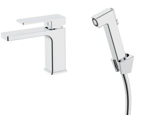 Змішувач для раковини Qtap Gemini (з гігієнічним душем) QTGEM272CRM45689