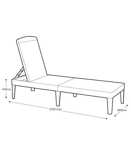 Шезлонг лежак розкладний пластиковий Keter (Кетер) Allibert Jaipur Sun lounger (17205843) Коричневий | Зображення 6