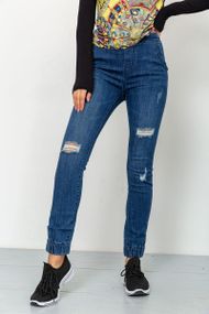 Женские джинсы с манжетами синего цвета 164R139