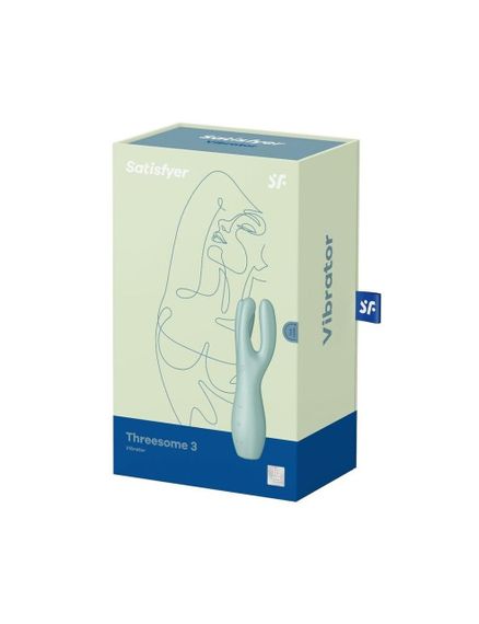 Кліторальний вібратор Satisfyer Threesome 3 Mint з трьома пальчиками Sex Aura | Зображення 3