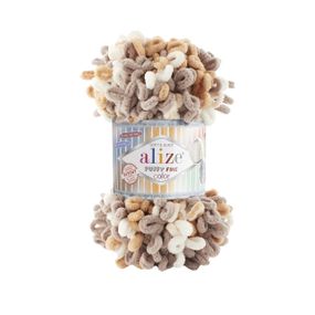 Пряжа Alize Puffy FINE Color 6403 фантазійна нитка плюшева