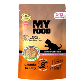 Вологий корм My Food для кошенят шматочки в желе з КУРКОЮ Пауч 85гр