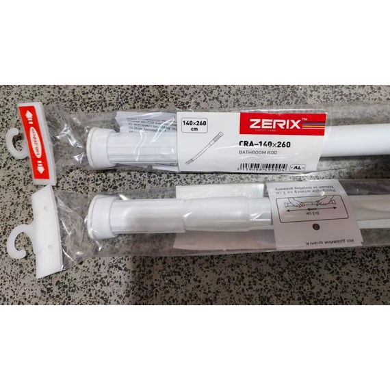 Штанга для шторки телескопічна пряма ZERIX CRA-140x260 140cm-260cm (алюміній) (ZX4999) | Зображення 8