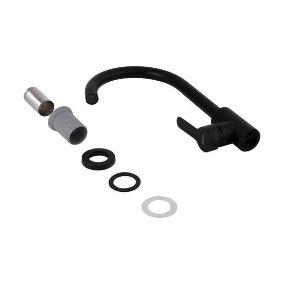 Змішувач для кухні Brinex Pure 015F U-образний  Black Matt BRIPUR015FBLM | Зображення 4