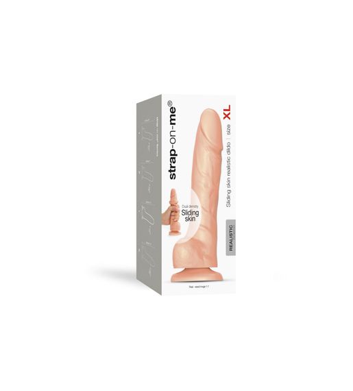 Реалістичний фалоімітатор Strap-On-Me Sliding Skin Realistic Dildo Vanille XL, ефект рухливої шкіри | Зображення 7