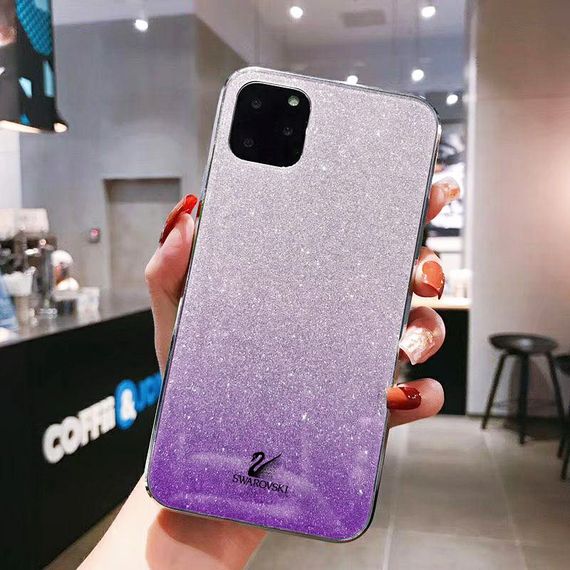 TPU+Glass чехол Swarovski для Apple iPhone 11 Pro (5.8") Фиолетовый | Зображення 1