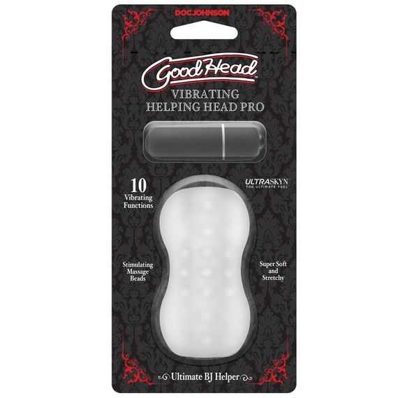 Мастурбатор з віброкулею Doc Johnson GoodHead – Vibrating Helping Head Pro – Frost | Зображення 1