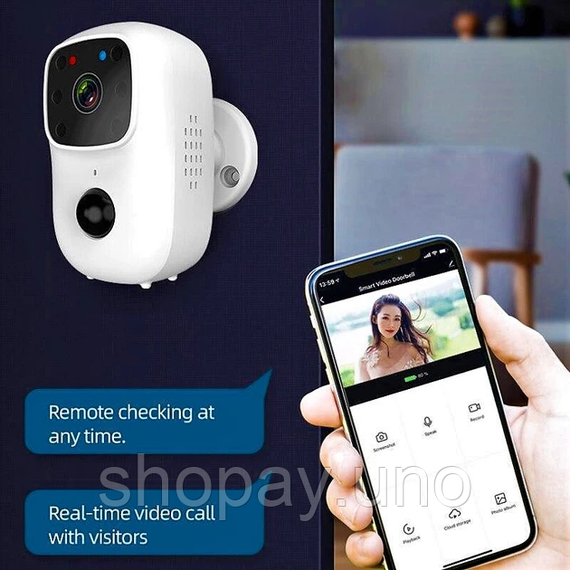Домофон WiFi B90 Smart Doorbell з функцією відеозапису Бездротова відеокамера дверного дзвінка | Зображення 1