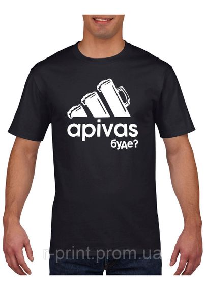 Футболка з принтом APIVAS буде чорна L (2427-213)