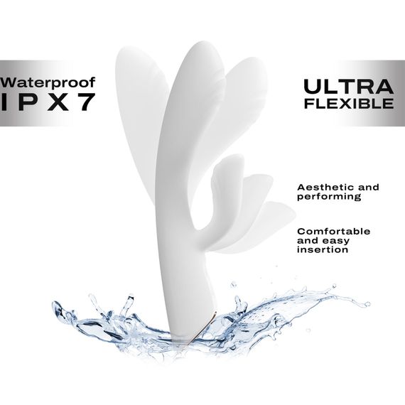Вібратор-кролик з підігрівом Dorcel FLEXI RABBIT WHITE, гнучкий стовбур | Зображення 2