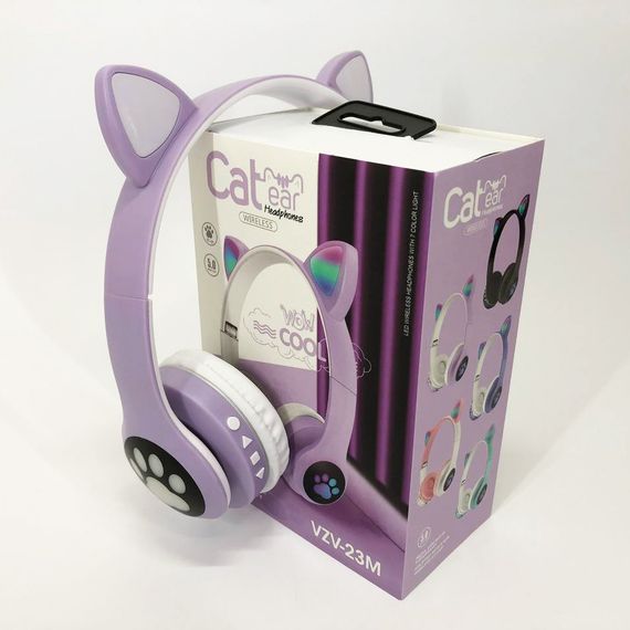 Детские наушники котик Cat VZV 23M / Беспроводные наушники cat ear / Наушники детские QX-616 с ушками | Зображення 3