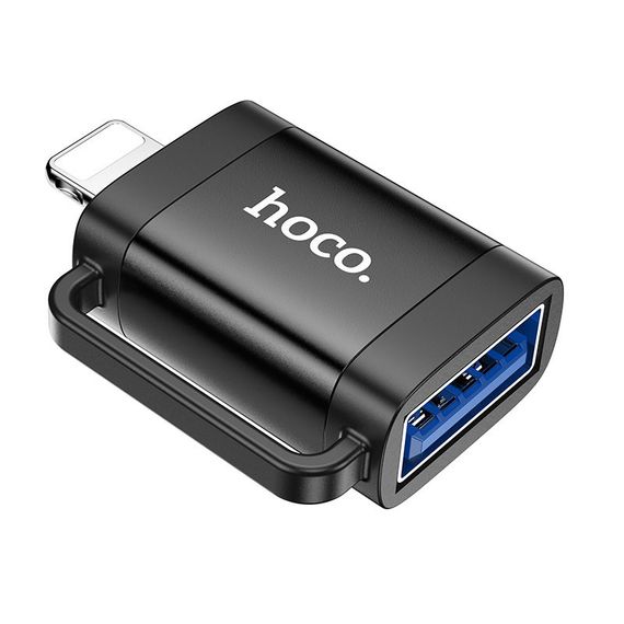 Переходник Hoco UA31A OTG Lightning male to USB female Black | Зображення 1