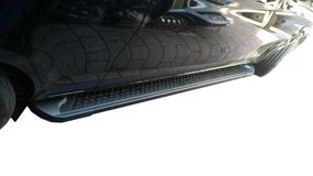 Боковые пороги Allmond Black (2 шт., алюминий) Длинная (ExtraLong) для Mercedes Vito / V W447 2014-2024 гг
