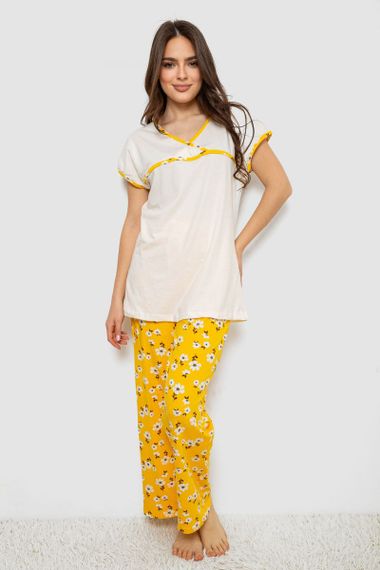 Пижама женская с принтом  -уценка, цвет молочный, 243R1600-002-U-5