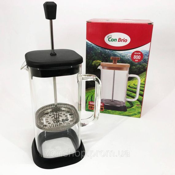 Чайники для заварки, Френч-прес для ароматного чаю, Френч-преси зі скла, Заварник скляний з пресом WV-26 | Зображення 9