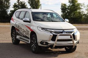 Кенгурятник WT022 (нерж) для Mitsubishi Pajero Sport 2015-2024 гг