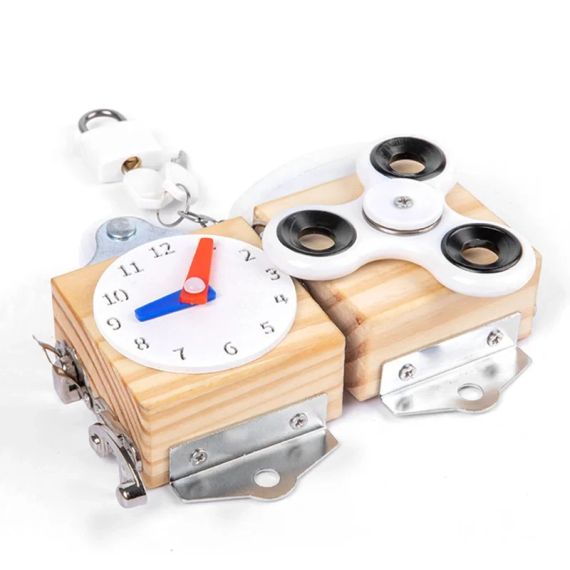 Ігри Монтессорі, зайнятий куб, дитяча дерев'яна іграшка, багатофункціональна розблокувальна гвинтова гра, | Зображення 3