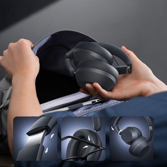 Накладные беспроводные наушники Baseus Bass 35 Max (A00070800) Twilight Grey | Зображення 6