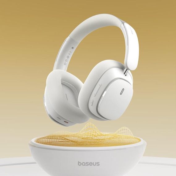 Накладні бездротові навушники Baseus Bowie H1 Pro Noise-Cancellation (A00050601) Moon White | Зображення 1
