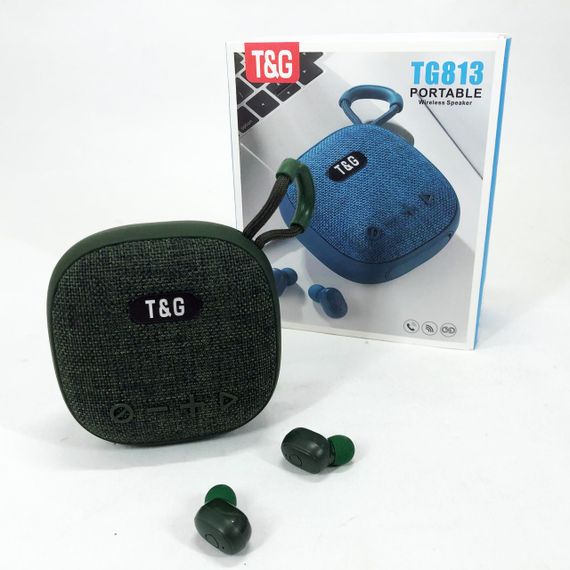 Колонка-Bluetooth с наушниками TG813. Цвет: зеленый | Зображення 4