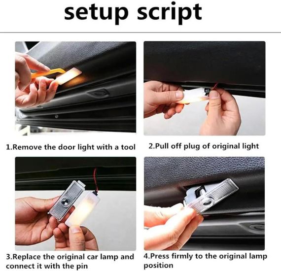 LED подсветка дверей автомобиля 2 шт, проектор логотипа BMW 1 3 4 5 6 7 M X Z GT серии, водостойкий, Plug&Play | Зображення 4