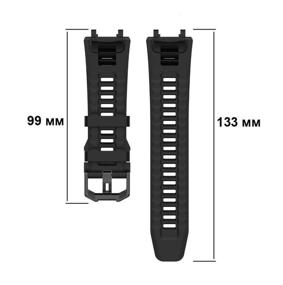 Силіконовий ремінець Primolux для смарт годинника Xiaomi Amazfit T-Rex 2 (A2169 / A2170) - Black | Зображення 5