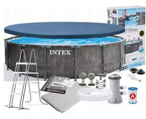 Каркасний басейн Intex 26742, 457 x 122 см (3 785 л/год, сходи, тент, підстилка)