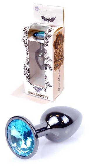 Анальний затор Boss Series - Jewellery Dark Silver PLUG Light Blue S, BS6400031 sexstyle