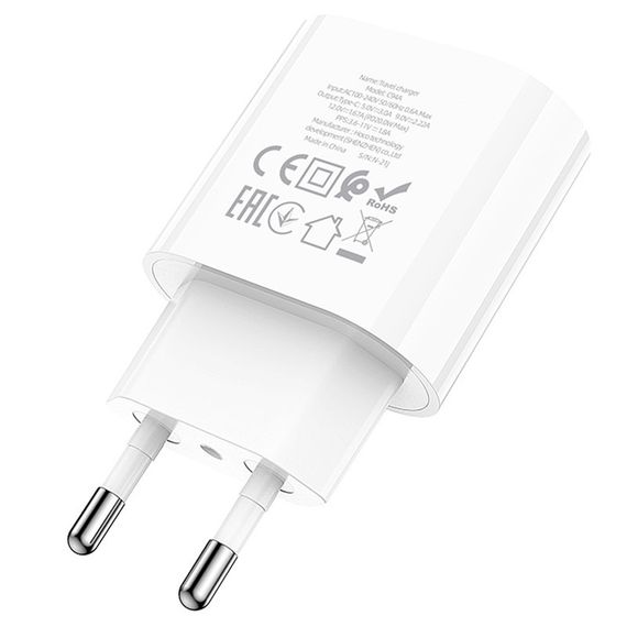 МЗП Hoco C94A Metro PD20W (1USB-C) + кабель Type-C to Lightning White | Зображення 7