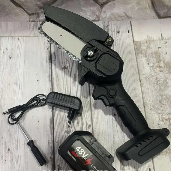 Акумуляторна ланцюгова міні-пила Electric Chain Saw1. Mini Electric Chain Saw1 з акумулятором у валізі 48V   знижка