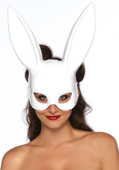 Маска кролика Leg Avenue Masquerade Rabbit Mask White, довгі вушка, на резинці Sex Aura