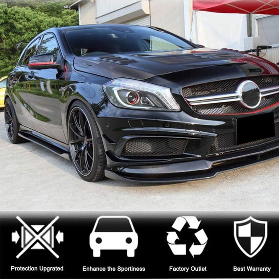 Боковые Пороги V4 (Карбон) для Mercedes A-сlass W176 2012-2018 гг | Зображення 1