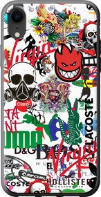 Чехол на iPhone XR Many different logos "4022u-1560-17620"