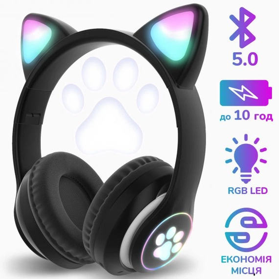 Беспроводные наушники Cat STN-28 / Гарнитура с микрофоном FM радио Bluetooth черный | Зображення 1