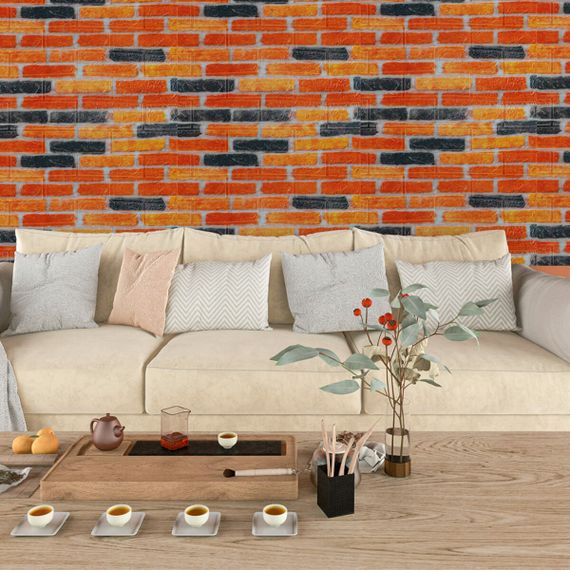 Самоклеюча 3D панель під бежево-коричневу катеринославську цеглу 3080x700x3мм SW-00002571- | Зображення 5