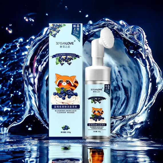 Пінка-мус для вмивання SERSANLOVE Blueberry Amino Acid Cleanser Mousse з екстрактом чорниці 150 мл