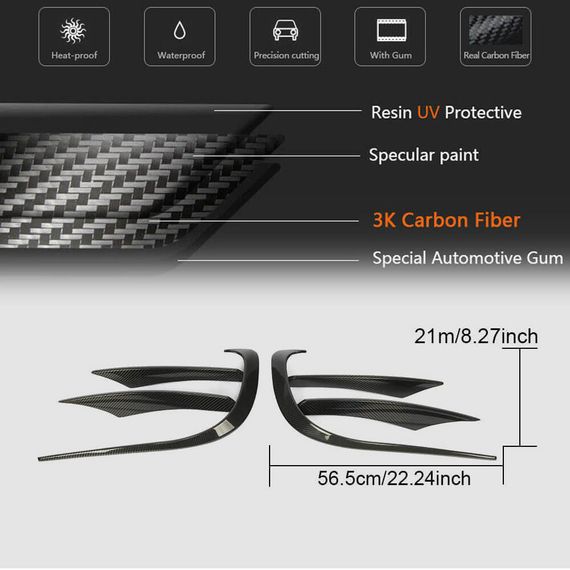 Накладки на передній бампер (для AMG-Line 2018-2020, Карбон) для Mercedes CLS C257 2018- рр | Зображення 5