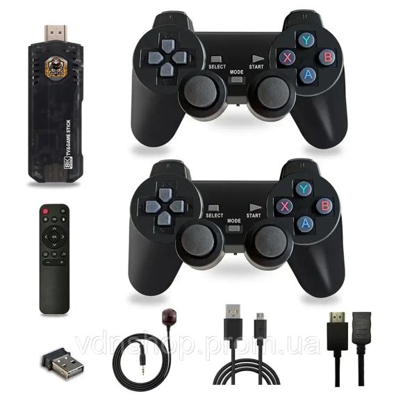Игровая ТВ приставка Game Box 8K 8X M98 Smart TV Stick 64GB геймстик с геймпадами + 10000 встроенных игр | Зображення 2
