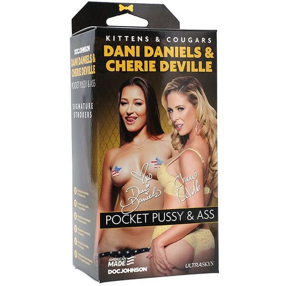 Мастурбатор двосторонній Doc Johnson Dani Daniels/Cherie Deville Ultraskyn, вагіна/попка | Зображення 1