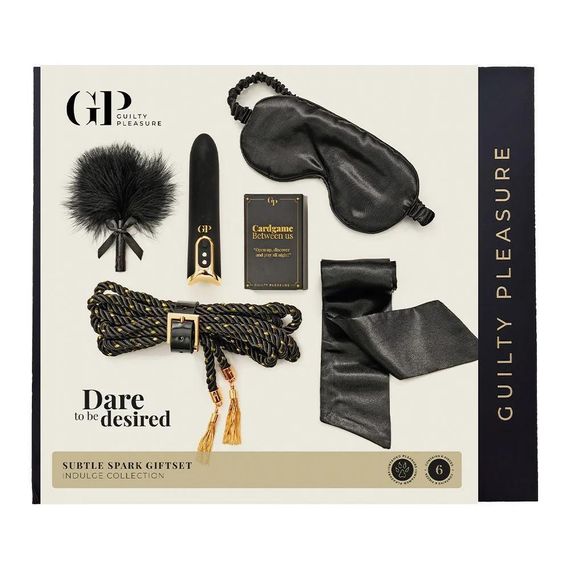 Подарунковий набір БДСМ Guilty Pleasure Subtle Spark, чорний, 6 предметів Sex Aura | Зображення 1