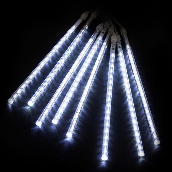 Гирлянда Сосульки от сети, 3м х 50 см, 8 сосулек, Белый / Светодиодная гирлянда Метеоритный дождь | Зображення 5