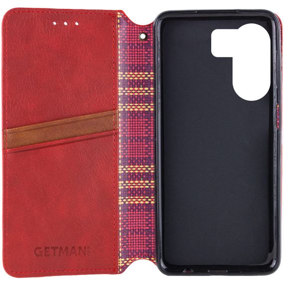 Шкіряний чохол-книжка GETMAN Cubic (PU) для Xiaomi Redmi 13C / Poco C65 Червоний | Зображення 2