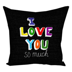 Подушка габардинова з принтом I love you so much 50x50 см (5P_WOL036)