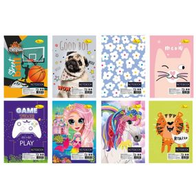 Блокнот детский А7 АП-1715 на пружине 72 листов, ассортимент