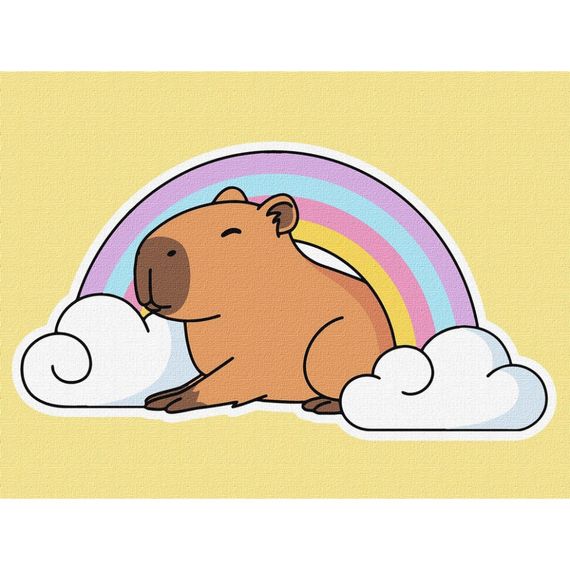 Картина по номерам "Капибара и радуга" ©art_selena_ua KHO6747, 30х40 см