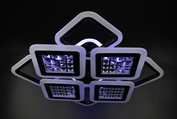 Люстра світлодіодна стельова LED світильник для квартири на стелю лед з пультом 26121 Чорний 11х54х62 см. | Зображення 7